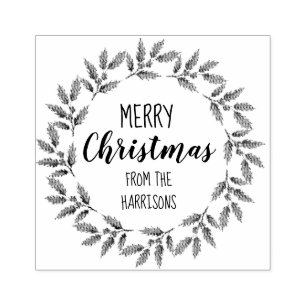 Holly Berry Wreath Design (3) Art Stamp