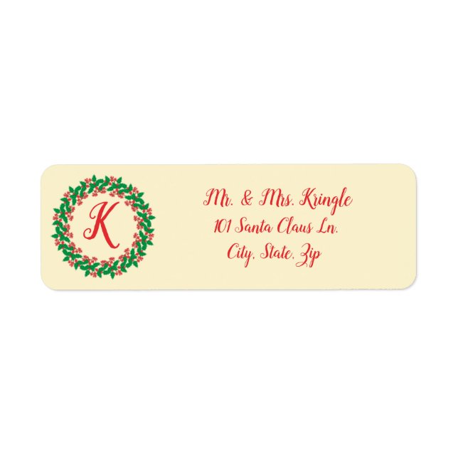 Holly Berry Wreath Monogram (Front)