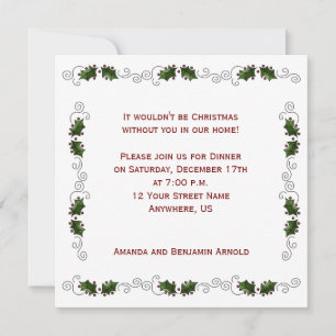 Holly Boarder Christmas Party Invite