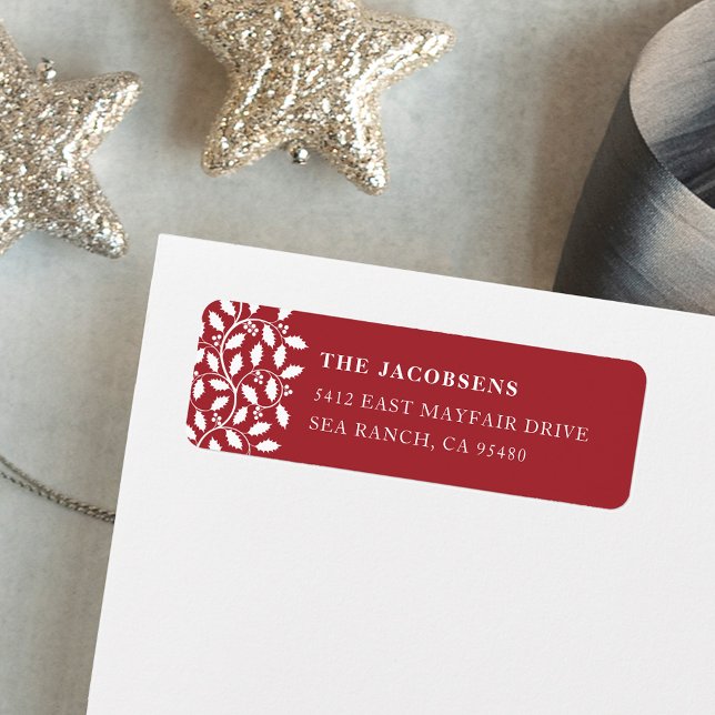 Holly Border Return Address Label (Creator Uploaded)