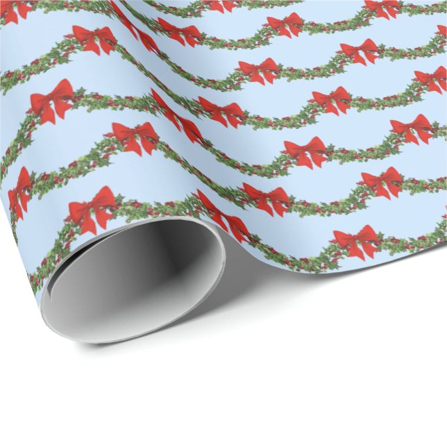 Holly Boughs Wrapping Paper (Roll Corner)