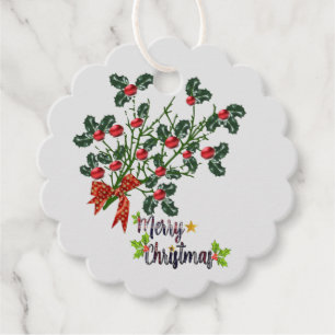 Holly Branch Gift Tag