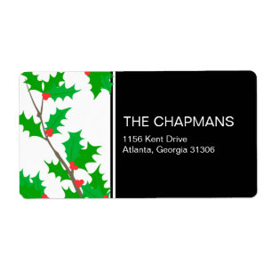 Holly Branch holiday address label