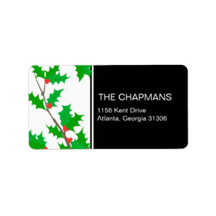 Holly Branch holiday address label