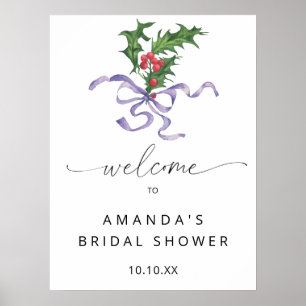 Holly branch - welcome bridal shower party poster