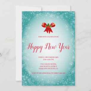 Holly Brries And Bow Invitation