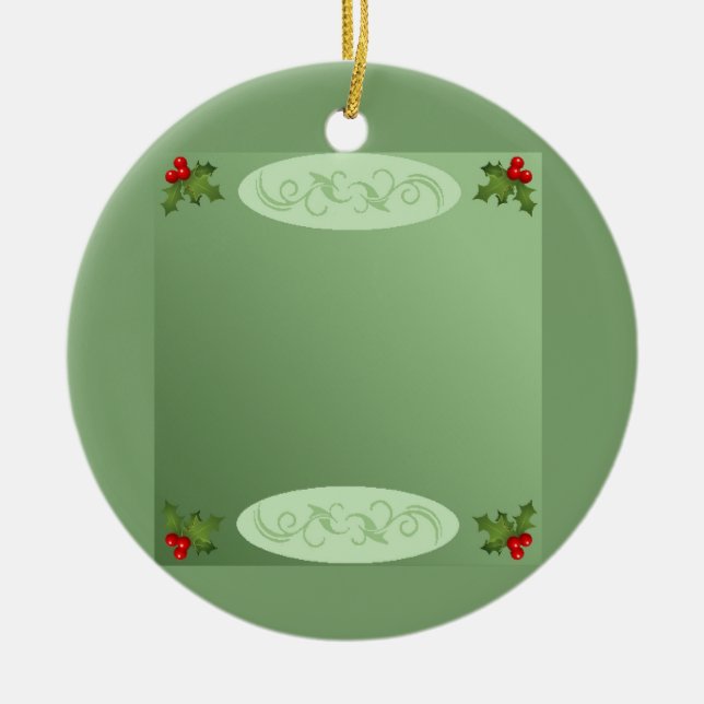Holly Ceramic Tree Decoration (Front)