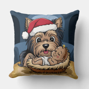 Holly chlid adored by yorkshire Terrier Cushion