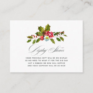 Holly Christmas Bridal Shower Display Shower Enclosure Card