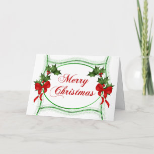 Holly Christmas Holiday Card