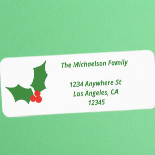 Holly Christmas Return Address