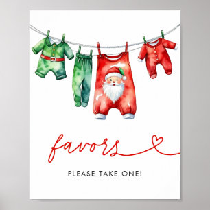  Holly Christmas  Santa Baby Shower Favour Sign