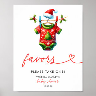  Holly Christmas  Santa Baby Shower Favour Sign