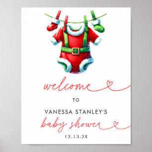  Holly Christmas  Santa Baby Shower Welcome Sign