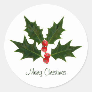 Holly Christmas Sticker Merry Christmas