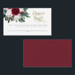 HOLLY Christmas Winter Floral Diaper Raffle Card<br><div class="desc">This baby shower diaper raffle ticket features burgundy Christmas florals and an elegant golden script font. Edit most wording to meet the needs of your event.</div>