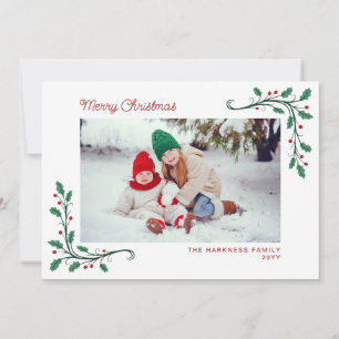 Holly Corners Snapshots of Year Merry Christmas Holiday Card