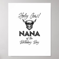 Holly Cow Nana Of The Birthday Boy Highland Cow 1s