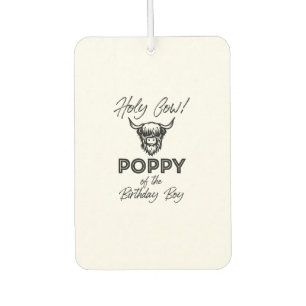 Holly Cow Poppy Of The Birthday Boy Highland Cow 1 Car Air Freshener