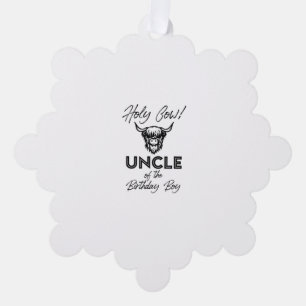 Holly Cow Uncle Of The Birthday Boy Highland Cow 1 Tree Decoration Card