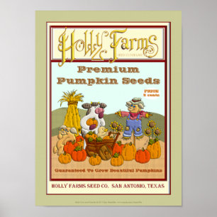 Holly Cow's Vintage Pumpkin Seed Package Poster