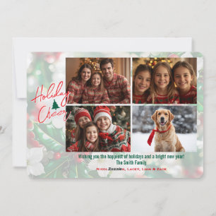 Holly Dayz Cheer 5 Photo Christmas Card