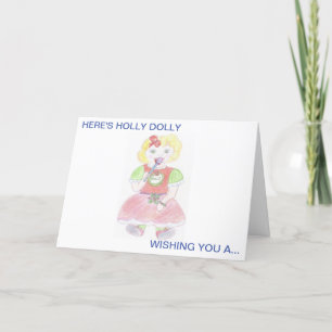 Holly Dolly Christmas Card