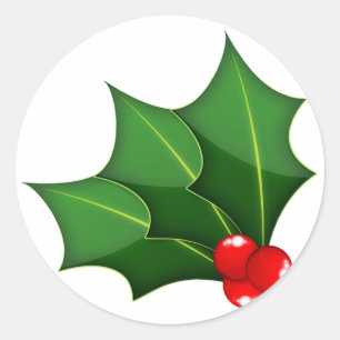 Holly for the seasons 1 classic round sticker