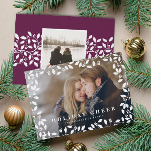 Holly Frame Photo Holiday Card