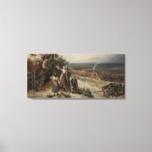 Holly Gatherers (w/c and bodycolour) Canvas Print