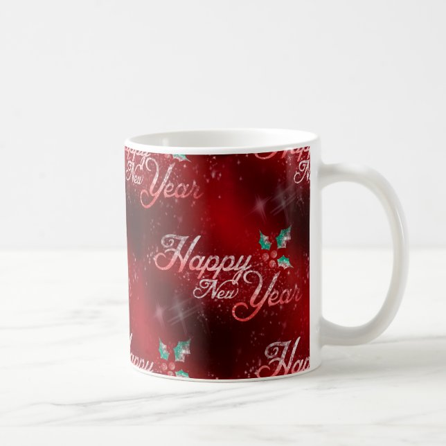 holly happy new year coffee mug (Right)