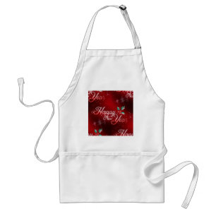 holly happy new year standard apron
