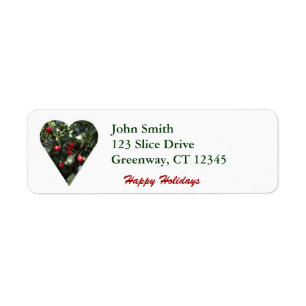 Holly Heart Avery Label