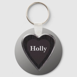 Holly Heart Keychain