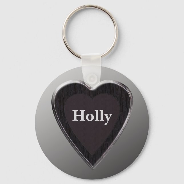 Holly Heart Keychain (Front)