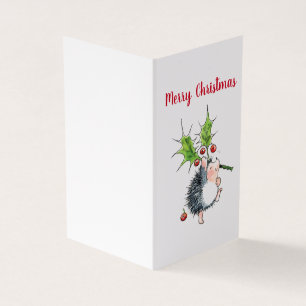 Holly Hedgehog Christmas Card