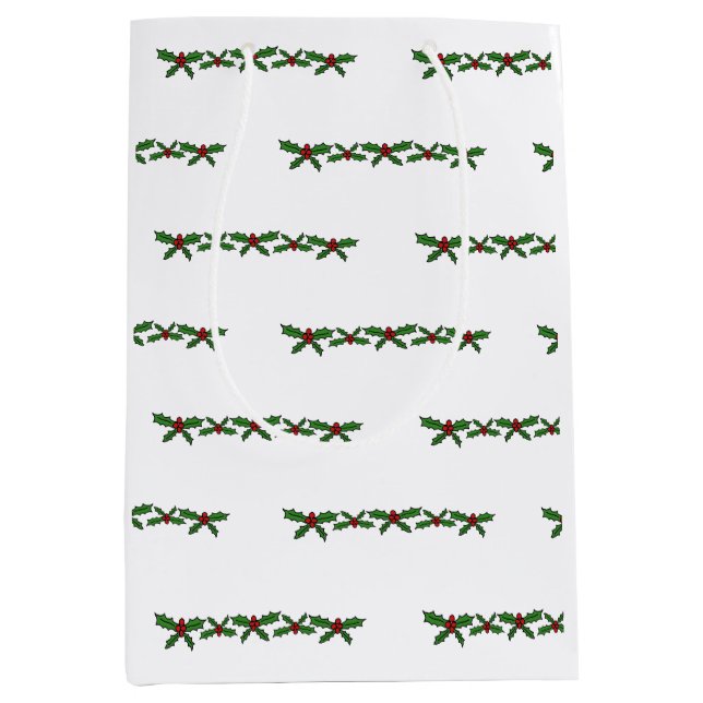 Holly holiday medium gift bag (Front)
