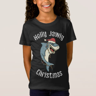 Holly Jawly Christmas Funny Santa Shark Xmas Shark T-Shirt