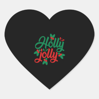 Holly jolly, A great Christmas party gift Heart Sticker