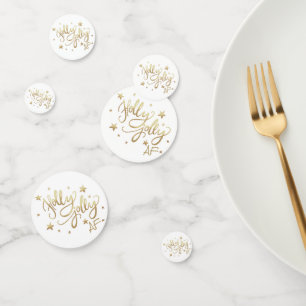 Holly Jolly AF   Shiny Gold Faux Foil Script Confetti