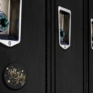 Holly Jolly AF   Shiny Gold Faux Foil Script Magnet