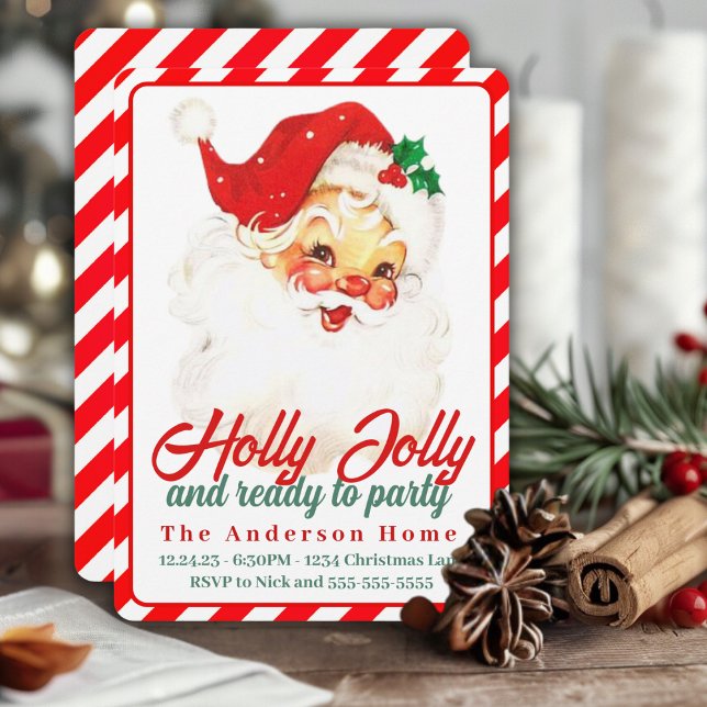 Holly Jolly And Ready To Party Custom Christmas Invitation (Holly Jolly And Ready To Party Custom Christmas Invitation)