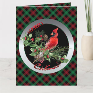 Holly Jolly Cardinal Greetings of Christmas Card