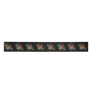 Holly Jolly Cardinal Greetings! Satin Ribbon