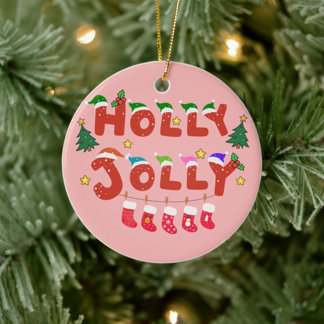 Holly Jolly Ceramic Tree Decoration (Tree)