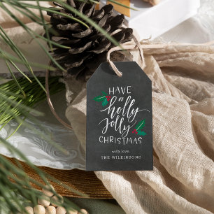 Holly Jolly   Chalkboard Holiday Gift Tags
