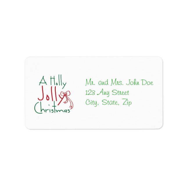 Holly Jolly Christmas Address Label (Front)