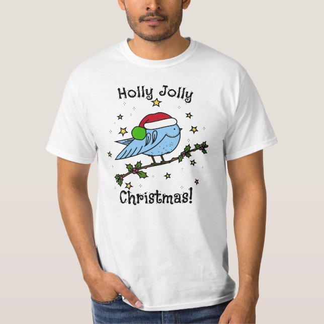 Holly Jolly Christmas Bird T-Shirt (Front)