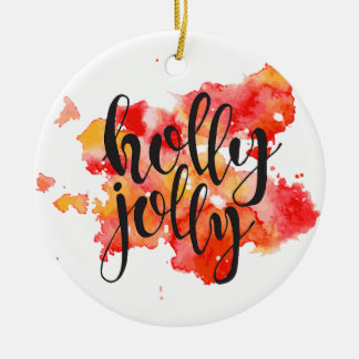 Holly Jolly Christmas  Ceramic Tree Decoration