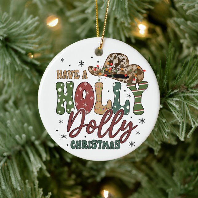 Holly Jolly Christmas Ceramic Tree Decoration (Tree)